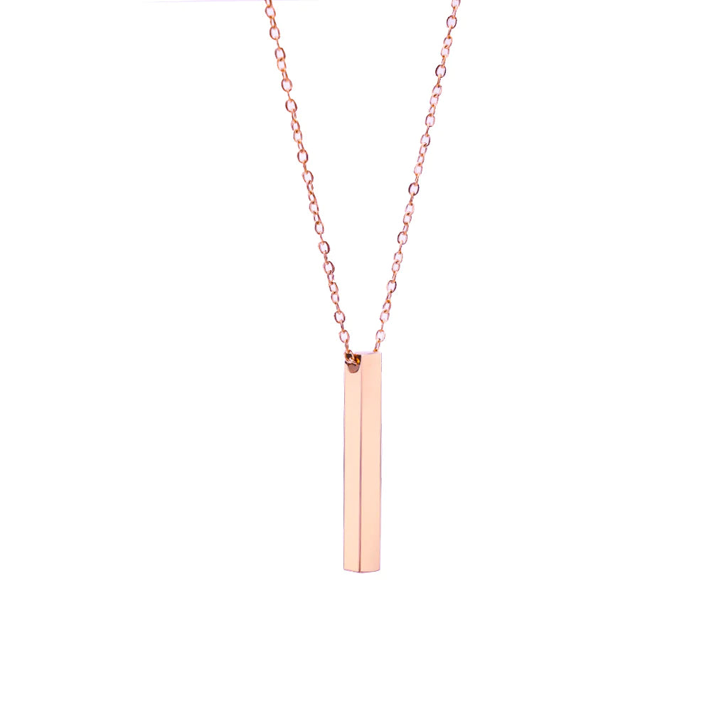 Pillar Necklace with Engraving