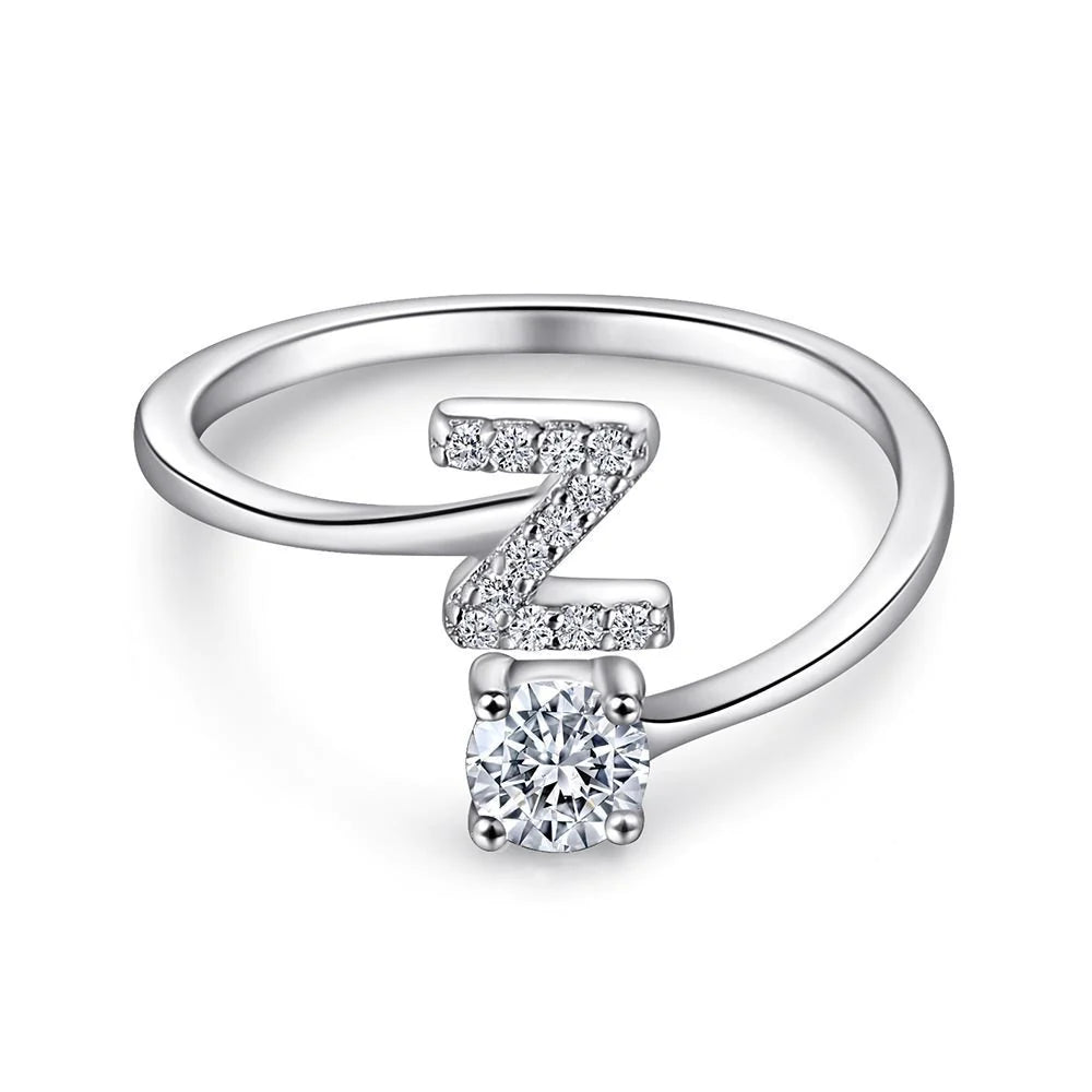 Initial Sterling Silver Ring