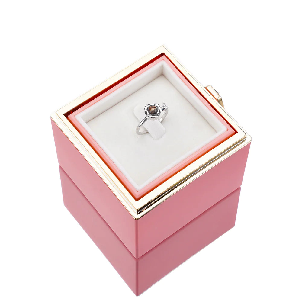 Eternal Rose Box - W/ Projection Ring & Real Rose