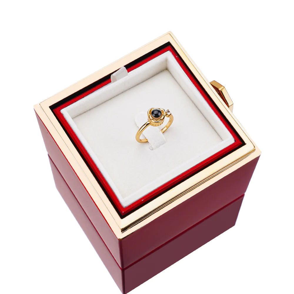 Eternal Rose Box - W/ Projection Ring & Real Rose