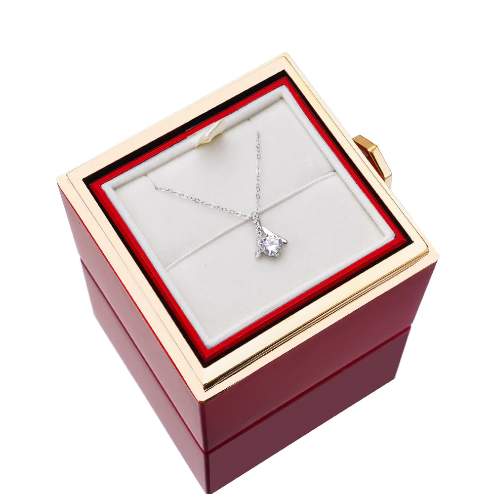 Eternal Rose Box - W/ S925 Necklace & Real Rose