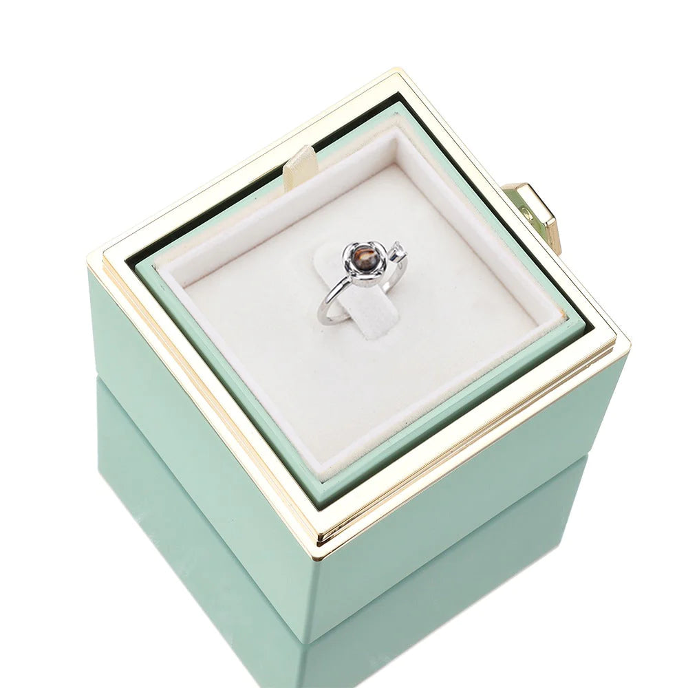 Eternal Rose Box - W/ Projection Ring & Real Rose