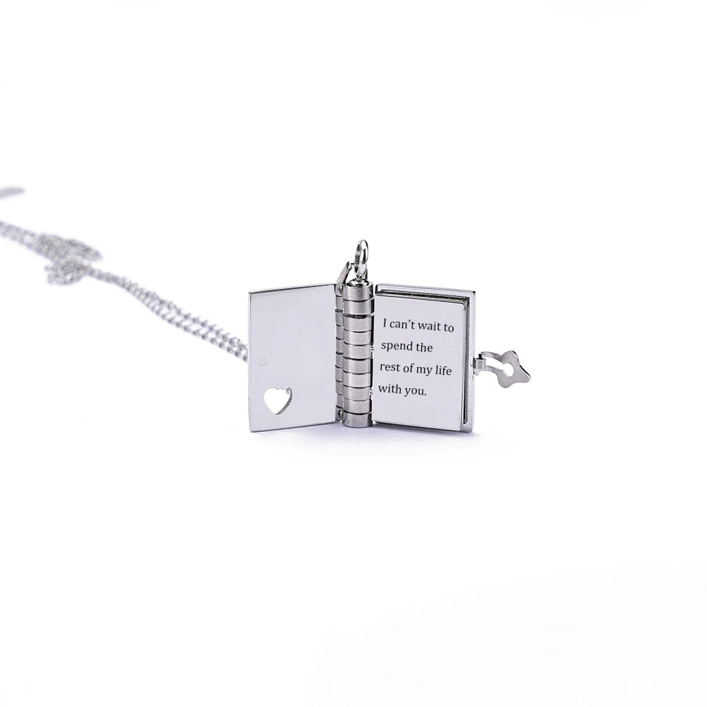 Personalized Book Locket Necklace