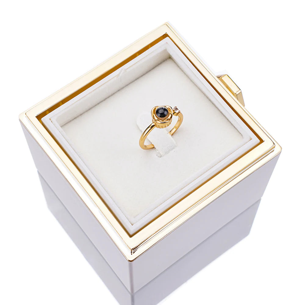 Eternal Rose Box - W/ Projection Ring & Real Rose