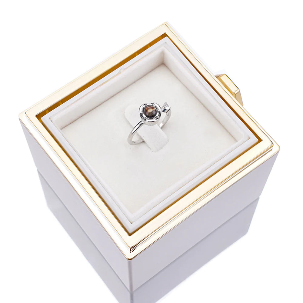 Eternal Rose Box - W/ Projection Ring & Real Rose